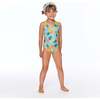 Printed One-Piece Swimsuit, Blue Pineapple - One Pieces - 2
