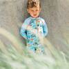 Printed One-Piece Rashguard, Blue Turtles - Rash Guards - 2
