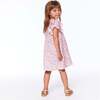 Printed Sleeveless Dress With Frill, Pink Watercolor Flowers - Dresses - 5