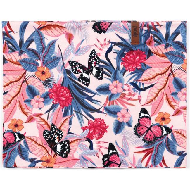 Printed Neck Tube, Pink And Blue Butterflies