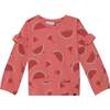Printed French Terry Sweatshirt, Coral Watermelon - Sweatshirts - 1 - thumbnail