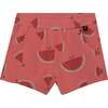 Printed French Terry Shorts, Coral Watermelon - Shorts - 1 - thumbnail