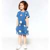 Printed French Terry Short Sleeve Raglan Dress, Navy Lemons - Dresses - 2