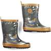 Printed Rain Boots, Khaki Dinosaurs - Boots - 1 - thumbnail