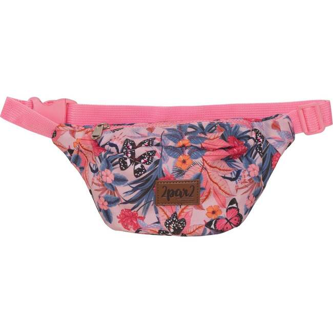 Printed Fanny Pack, Pink And Blue Butterflies - Bags - 1