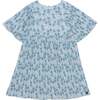 Printed Dress, White And Little Blue Flowers - Dresses - 1 - thumbnail