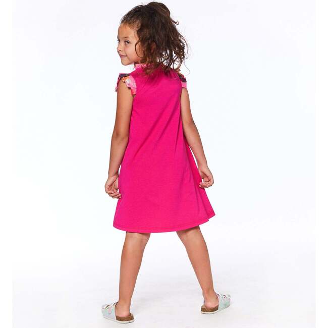 Printed Dress With Smocking Fuchsia Pink - Dresses - 3