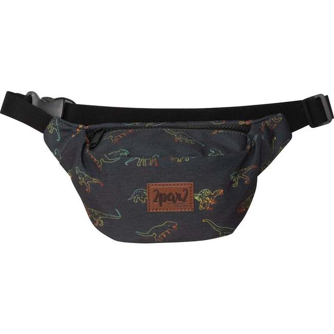 Printed Fanny Pack, Black Dinosaurs