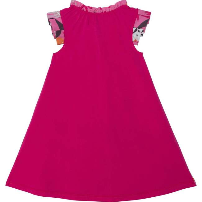 Printed Dress With Smocking Fuchsia Pink - Dresses - 4