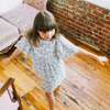 Printed Dress, White And Little Blue Flowers - Dresses - 3