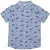 Printed Cotton Shirt, Blue Trucks - Shirts - 1 - thumbnail