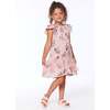 Printed Dress With Ruffle Sleeves, Vintage Pink Botanical Flowers - Dresses - 4