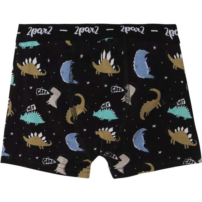 Printed Boxer Shorts, Black Astro Dinosaur - Shorts - 1