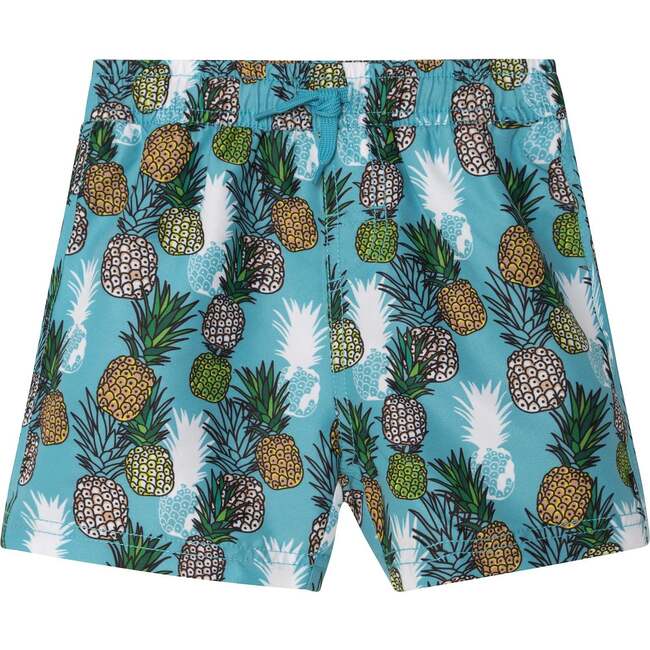 Printed Boardshort, Turquoise Pineapple