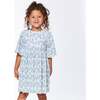Printed Dress, White And Little Blue Flowers - Dresses - 5