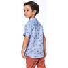 Printed Cotton Shirt, Blue Trucks - Shirts - 3