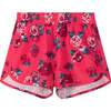Printed Boardshort, Pink Roses - Swim Trunks - 1 - thumbnail