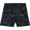 Printed Boardshort, Black Dinosaurs - Swim Trunks - 2