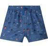 Printed Boardshort, Blue Boats - Swim Trunks - 1 - thumbnail