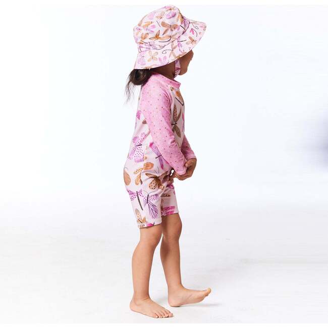 Printed Beach Hat, Pink Dragonflies - Hats - 3