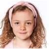 Printed Knotted Headband, Light Pink Butterflies - Bows - 2