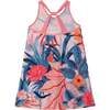 Printed Beach Dress, Pink And Blue Butterflies - Dresses - 4 - thumbnail