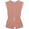 Printed Jumpsuit With Lace, Dusty Pink Polka Dots - Rompers - 1 - thumbnail