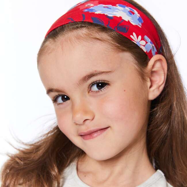 Printed Headband, Red Flowers - Bows - 3