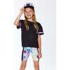 Printed Athletic Biker Shorts, Multicolor Flowers - Shorts - 3