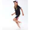 Printed Athletic Biker Shorts, Multicolor Flowers - Shorts - 4