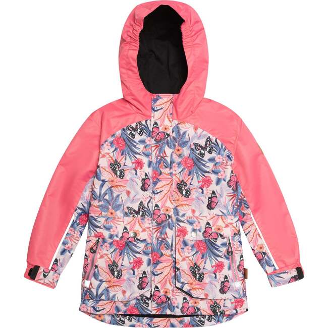 Printed 3-in-1 Spring Rain Set, Pink And Blue Butterflies And Black Texture - Raincoats - 4