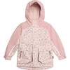 Printed 3-in-1 Spring Rain Set, Dusty Pink Mini Flowers And Grey Texture - Raincoats - 3 - thumbnail