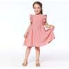 Plaid Dress With Ruffle Sleeves, Cinnamon Pink - Dresses - 3