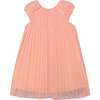 Pleated Dress With Border, Print Peach Pink - Dresses - 4