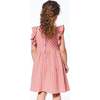 Plaid Dress With Ruffle Sleeves, Cinnamon Pink - Dresses - 4