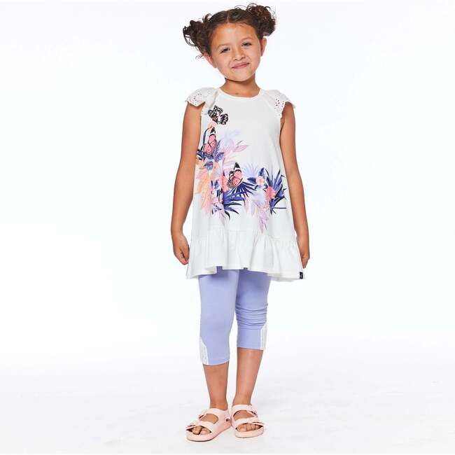 Organic Cotton Tunic With Eyelet Sleeves, White - Shirts - 2