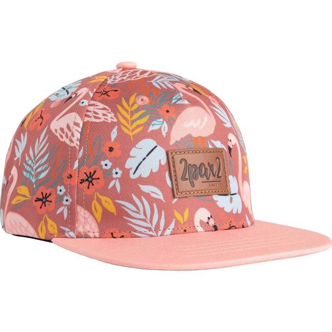Printed Cap, Cinnamon Pink Flamingos - Hats - 1