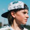 Printed Cap, Light Heather Grey And Teal Dinosaurs - Hats - 2