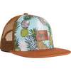Printed Cap, Brown And Turquoise Pineapples - Hats - 1 - thumbnail