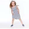 Organic Cotton Striped Sleeveless Smocked Dress, Oatmeal Mix And Navy Blue - Dresses - 3