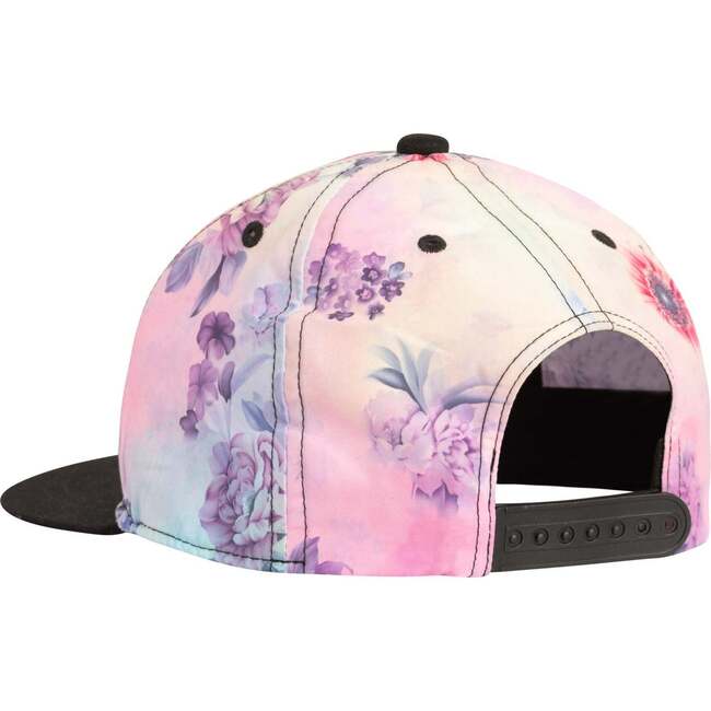 Printed Cap, Black And Multicolor Flowers - Hats - 4