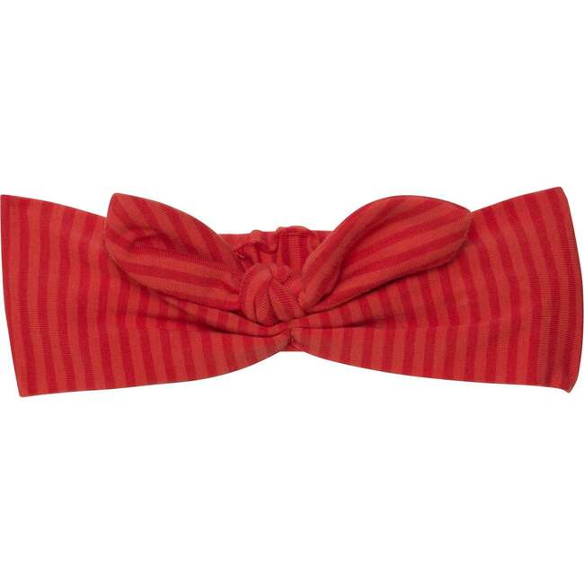 Organic Cotton Striped Knotted Headband, Red