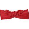 Organic Cotton Striped Knotted Headband, Red - Bows - 1 - thumbnail