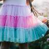 Organic Cotton Short Sleeve Dress With Ruffle Tulle Skirt, Light Pink - Dresses - 3