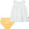 Organic Cotton Printed Tunic And Panties Set, White Dandelion - Mixed Apparel Set - 1 - thumbnail