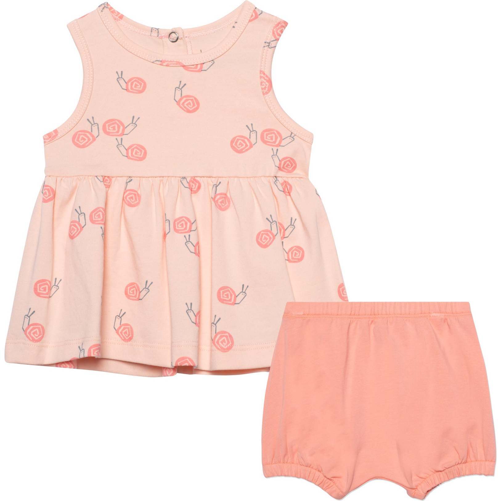 Organic Cotton Printed Top And Short Set, Pink Snails - Mixed Apparel Set - 1