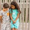 Organic Cotton Two-Piece Shorts, Pajama Set, Turquoise Unicorn Print - Pajamas - 2