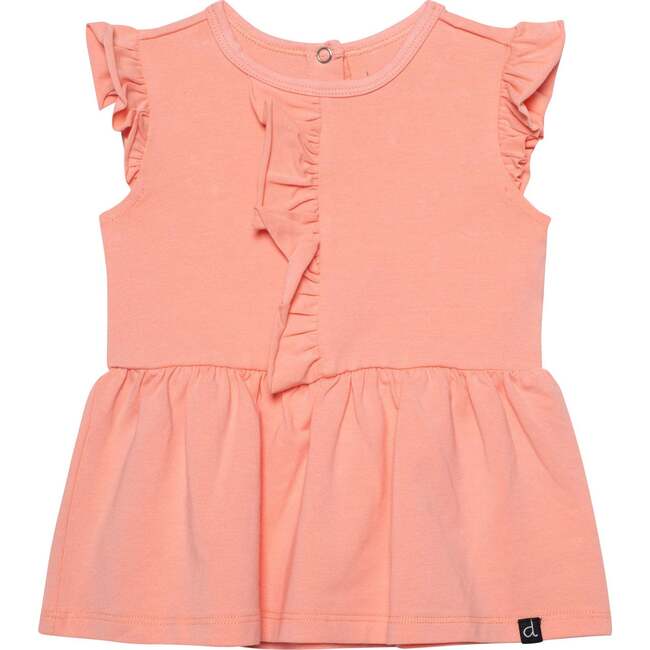 Organic Cotton Printed Tunic And Leggings Set, Peach And Pink Little Flowers - Mixed Apparel Set - 2