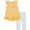 Organic Cotton Printed Top And Leggings Set, Yellow And White Dandelion - Mixed Apparel Set - 1 - thumbnail