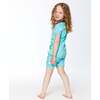 Organic Cotton Two-Piece Shorts, Pajama Set, Turquoise Unicorn Print - Pajamas - 4